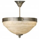 Ceiling Light Cast Metal Bronzed / Glass Alabaster Champagne - MARBELLA