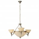 Pendant Light Cast Metal Bronzed / Glass Alabaster Champagne - MARBELLA