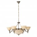 Pendant Light Cast Metal Bronzed / Glass Alabaster Champagne - MARBELLA