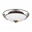 Wall / Ceiling Light Steel Antique-brown, Gold / Glass Chalked Beige - MESTRE