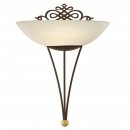 Wall Light Steel Antique-brown, Gold / Glass Chalked Beige - MESTRE