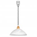 Pendant Light Plastic, Wood Silver, Satin Nickel, Beech / Glass Alabaster White - LORD 2