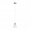 Pendant Light Steel Satin Nickel / Glass Alabaster White - BRENDA