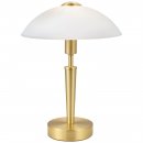 Table Light Steel Brass-matt / Satin Glass White - SOLO 1