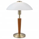 Table Light Steel, Wood Bronzed, Nut / Satin Glass White - SOLO 1