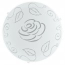 Wall / Ceiling Light Steel White / Satin Glass Design "rose" - MARS 1