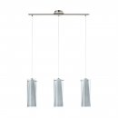 Pendant Light Steel Satin Nickel / Smoked Glass, Glass Opal-matt Black-transparent, White - PINTO NERO