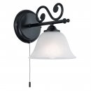 Wall Light Steel Black / Glass Alabaster White - MURCIA