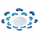 Wall / Ceiling Light Steel Blue / Satin Glass White - VIKI 1