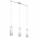 Pendant Light Steel Chrome / Glass With Decor White, Chrome - RIVATO