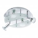 Wall / Ceiling Light Steel Chrome / Satin Glass White, Clear - CABO 1