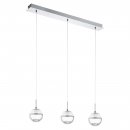 Pendant Light Steel Chrome / Glass, Brilliant Glass White, Clear - MONTEFIO 1