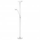 Floor Light Steel Chrome / Glass, Plastic White, Satined - BAYA LED