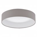 Ceiling Light Plastic White / Fabric Taupe - PALOMARO