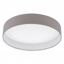 Ceiling Light Plastic White / Fabric Taupe - PALOMARO