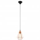 Pendant Light Plastic Black / Steel Copper-coloured - TARBES