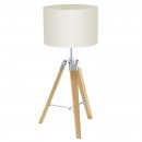 Table Light Wood, Steel Natural / Fabric Beige - LANTADA