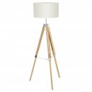 Floor Light Wood, Steel Natural / Fabric Beige - LANTADA