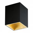 Ceiling Light Aluminium, Plastic Black, Gold - POLASSO