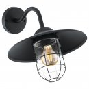 Wall Light Zinc-plated Steel Black / Glass Clear - MELGOA