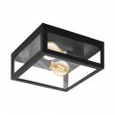 Wall / Ceiling Light Steel Black / Glass Clear - ALAMONTE 1