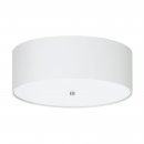 Ceiling Light Steel Satin Nickel / Fabric, Glass White - PASTERI