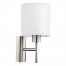 Wall Light Steel Satin Nickel / Fabric White - PASTERI