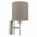 Wall Light Steel Satin Nickel / Fabric Taupe - PASTERI