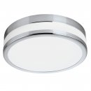 Wall / Ceiling Light Steel Chrome / Satin Glass White Painted - LED PALERMO