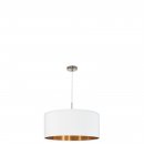 Pendant Light Steel Satin Nickel / Fabric White, Copper - PASTERI