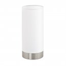 Table Light Steel Satin Nickel / Fabric White - PASTERI