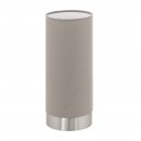 Table Light Steel Satin Nickel / Fabric Taupe - PASTERI