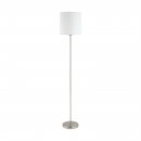 Floor Light Steel Satin Nickel / Fabric White - PASTERI