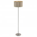 Floor Light Steel Satin Nickel / Fabric Taupe, Gold - MASERLO