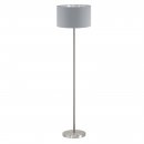 Floor Light Steel Satin Nickel / Fabric Grey, Silver - MASERLO