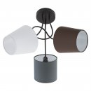 Ceiling Light Steel Black / Fabric Anthracite, White, Brown - ALMEIDA