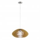 Pendant Light Steel Satin Nickel / Wood Maple - COSSANO 2