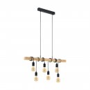 Pendant Light Steel, Wood Black, Brown / Wood Brown - TOWNSHEND