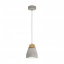 Pendant Light Steel Grey / Wood, Concrete Brown, Grey - TAREGA