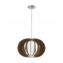 Pendant Light Steel Satin Nickel / Wood, Glass Brown, White - STELLATO 3