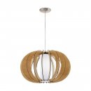 Pendant Light Steel Satin Nickel / Wood, Glass Maple, White - STELLATO 1