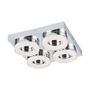 Wall / Ceiling Light Steel Chrome / Plastic, Brilliant Glass Chrome, Clear - FRADELO