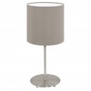 Table Light Steel Satin Nickel / Fabric Taupe - PASTERI