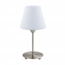 Table Light Steel Satin Nickel / Glass Opal-matt White - DAMASCO 1