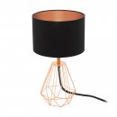 Table Light Steel Copper / Fabric Black, Copper - CARLTON 2