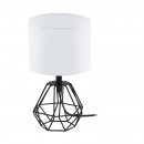 Table Light Steel Black / Fabric White - CARLTON 2