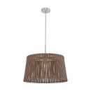 Pendant Light Steel Satin Nickel / Wood Brown - SENDERO