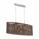 Pendant Light Steel Satin Nickel / Wood Brown - SENDERO