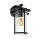 Wall Light Zinc-plated Steel Black / Glass Clear - VALDEO