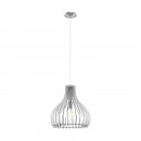 Pendant Light Steel Satin Nickel / Wood White - TINDORI